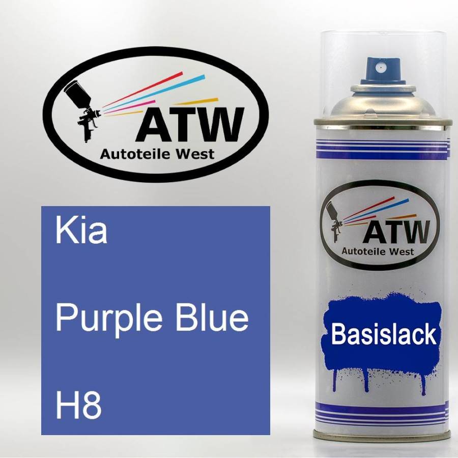Kia, Purple Blue, H8: 400ml Sprühdose, von ATW Autoteile West.
